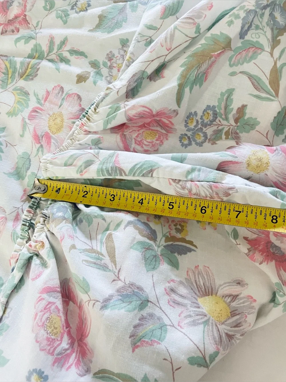 Vintage MCM Dan River Dantrel Muslin Flat & Fitted Floral King Sz